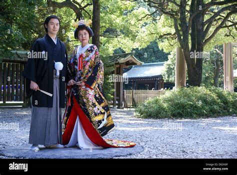 Japan, Tokyo, Meiji Shinto Shrine Traditional Shinto Wedding Stock ...