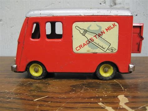 Items similar to Vintage Toy Truck Old Retro Tin Milk Truck In Very Good Condition on Etsy