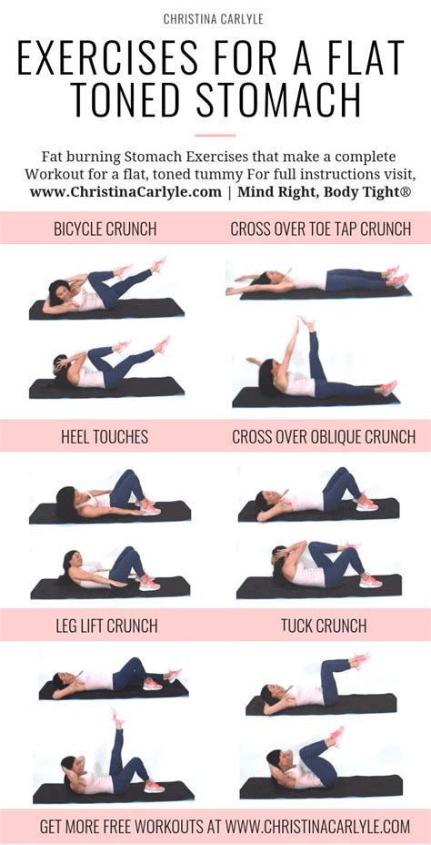 The Best Stomach Exercises for a Tight, Flat, Toned Tummy | Stomach workout, Abs workout, Exercise