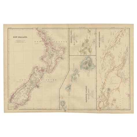 Antique Map of New Zealand by Arrowsmith '1844' For Sale at 1stDibs