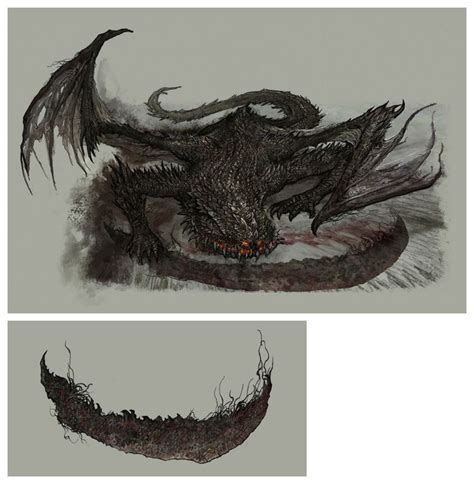 Magma Wyrm Makar Art - Elden Ring Art Gallery | Creature concept art ...