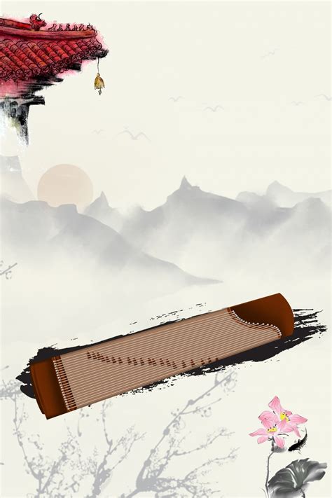 Chinese Style Architectural Conception Guzheng Art Class Background Material, Chinese Style ...