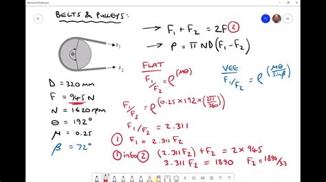 Calculating Power Transmitted Using Flat Belts and Vee Belts - YouTube