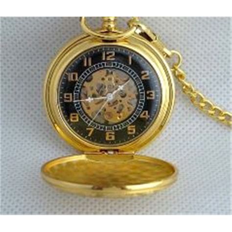 MWF1442 Classic Mens Gold Pocket Watch with Chain.