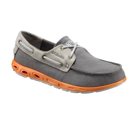 Columbia Men's Bonehead Vent Leather PFG Boat Shoe Charcoal/Orange Blast | Boat shoes, Mens ...