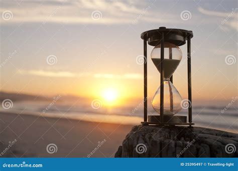 Hourglass Sand Timer Beach Sunrise Royalty Free Stock Photography ...