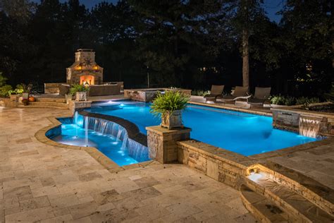 Swimming pool and outdoor living space designed and built by Georgia Classic Pool | Luxury ...