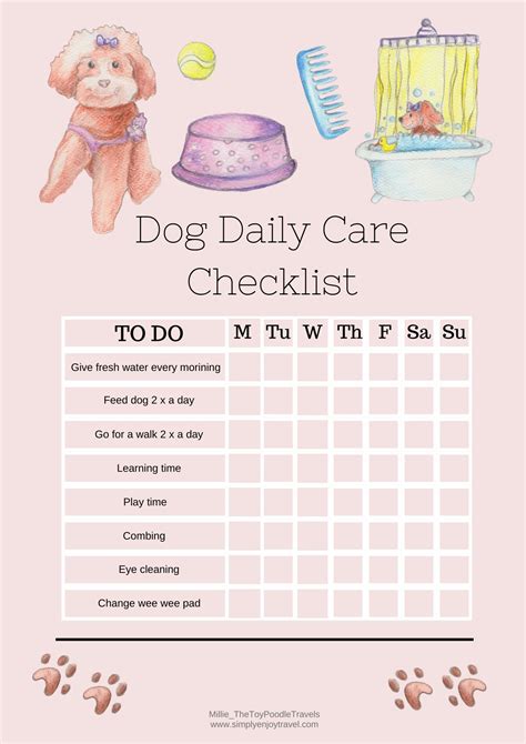 Free printable checklist | Dog care checklist, New puppy checklist ...