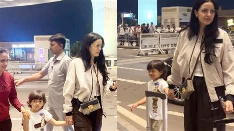 Hardik Pandya's Wife Natasa Stankovic spotted at airport with son ...