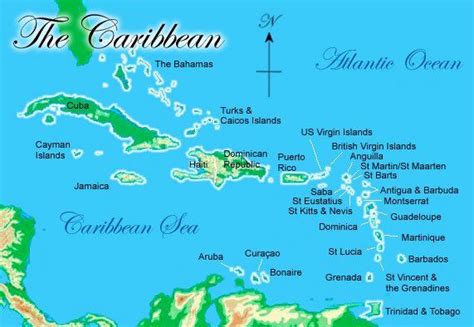 Map of the Caribbean Islands, carribean map, map of carribean, map of ...