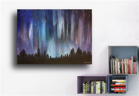 Aurora Borealis Painting by Marinelaart Fine Art on 16 X 12 Large Canvas Paintings - Etsy