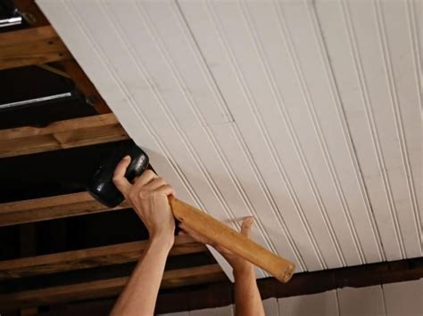 How to Replace a Drop Ceiling With Beadboard Paneling | DIY | Dropped ...