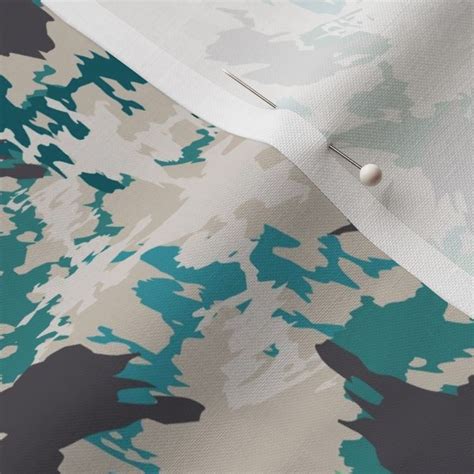 Blue Green Camo Print Fabric | Spoonflower