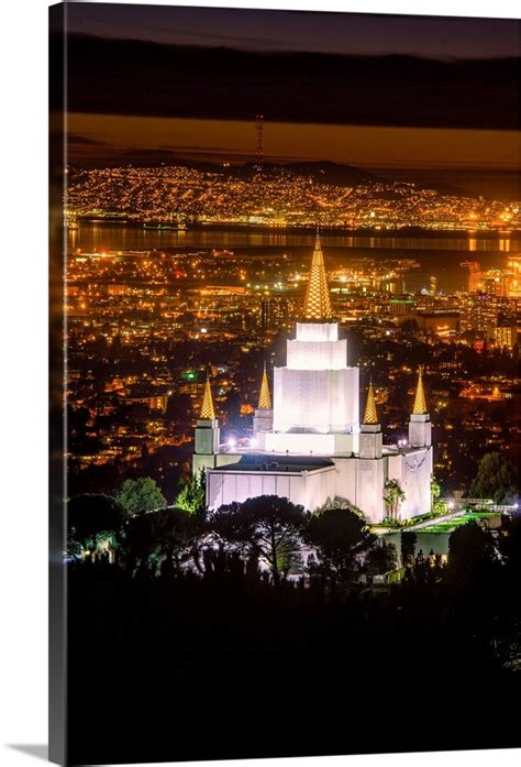 Oakland California Temple at Night, From the Hill, Oakland, California ...