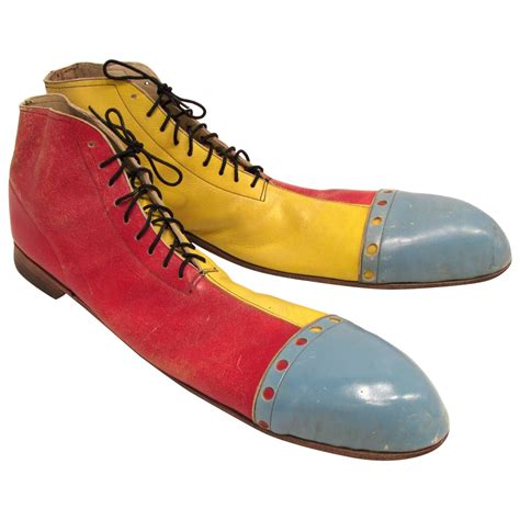 Pair of Long Multicolor Vintage Clown Shoes For Sale at 1stdibs