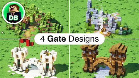 Minecraft: 4 Easy Gate Designs Tutorial (How to build 1.17) - YouTube