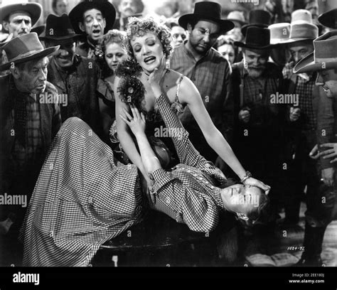 MARLENE DIETRICH and UNA MERKEL Bar Room Fight in DESTRY RIDES AGAIN ...