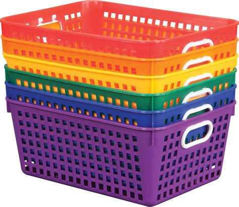 Amazon.com: Dandat 16 Pcs Cubby Bins Books Bins for Classroom Plastic Toys Bins Multi Purpose ...