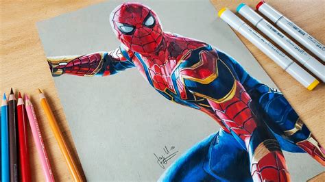 Drawing Spider-Man No Way Home | Iron Spider Suit - Time-lapse - YouTube