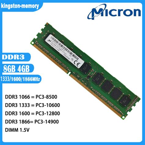 Micron RAM 4GB 8GB DDR3 1333 1600 MHz Desktop Memory RAM DIMM PC3-10600 12800 14900 DIMM 1.5V ...