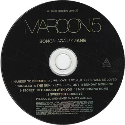 Songs about jane by Maroon 5, CD with eilcom - Ref:3093497917