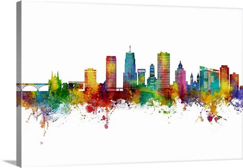 Akron Ohio Skyline Wall Art, Canvas Prints, Framed Prints, Wall Peels ...