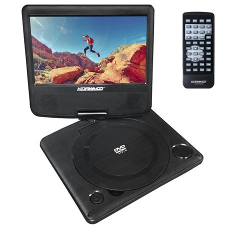 KoramzI Portable 7" Swivel DVD Player with Rechargeable Battery / USB / AV Out / Headphone Jack ...