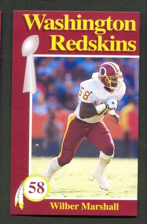 1992 Washington REDSKINS Police #58 WILBER MARSHALL Titusville FLORIDA ...