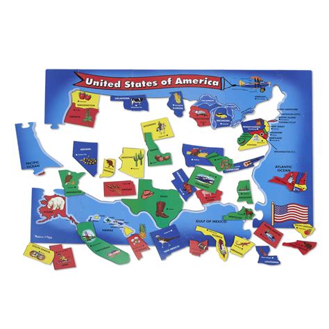 Melissa & Doug USA Map Floor Puzzle - 51 Pieces (2 x 3 feet) - FSC-Certified Materials - Walmart.com