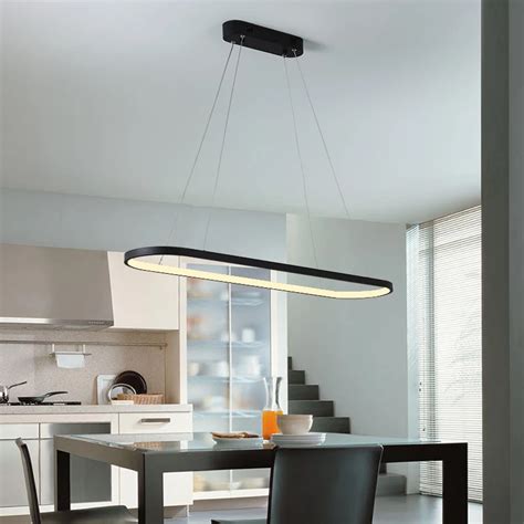 Remote Circle Rectangle Ring Modern Led Pendant Light Dining Room Round ...