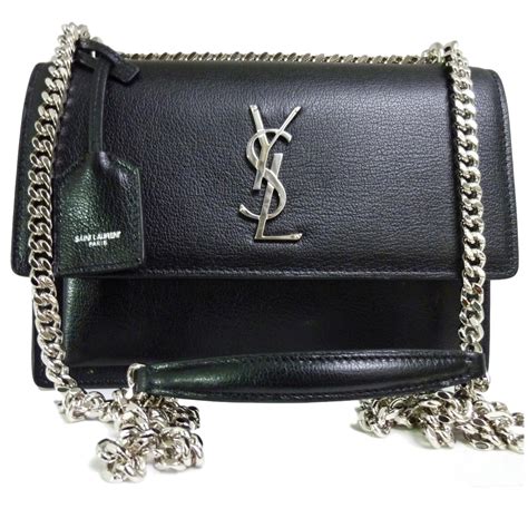 Yves Saint Laurent Sunset Bag Black Leather ref.71264 - Joli Closet