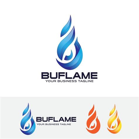 Blue flame vector logo template 6120879 Vector Art at Vecteezy