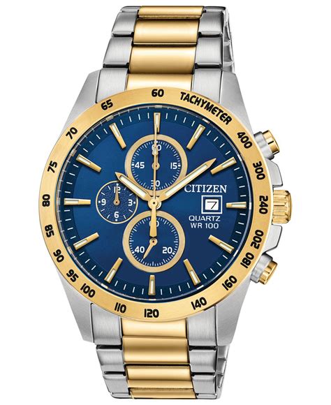 Citizen Quartz Chronograph Two-tone Stainless Steel Bracelet Watch 42mm, Created For Macy's in ...