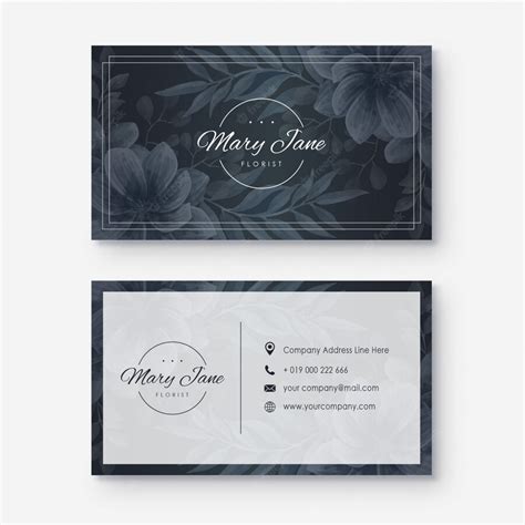 Premium Vector | Business card with watercolor flower style