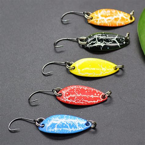 5Pcs 3.2cm/3g Spinner Spoon Fishing Lure Hard Baits Sequins Swim Bait ...