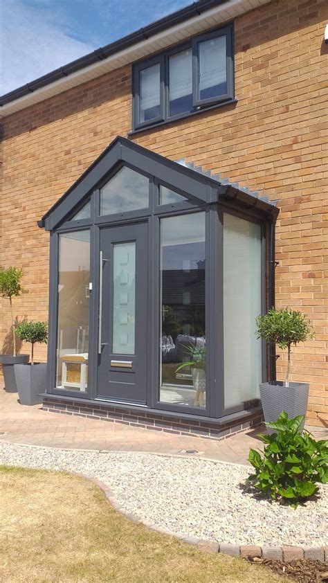 Modern Glazed porch design | Porch design, Porch designs uk, Glass porch