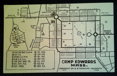 1941 Map of Camp Edwards. | Falmouth military thru 1950 | Pinterest