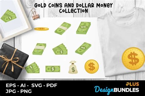 Gold Coins And Dollar Money Collection