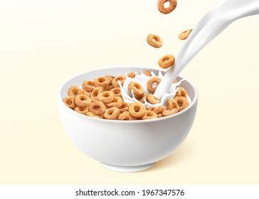 Bowl Ring Cereals Cheerios Pouring Milk: vector de stock (libre de regalías) 1967347576 ...