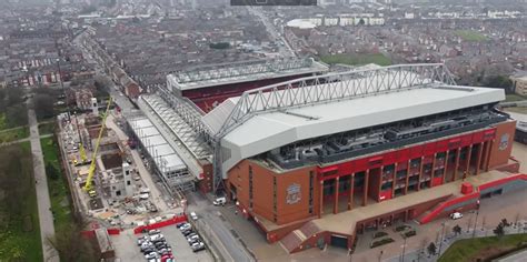 Drone footage shares progress of Anfield Road End project