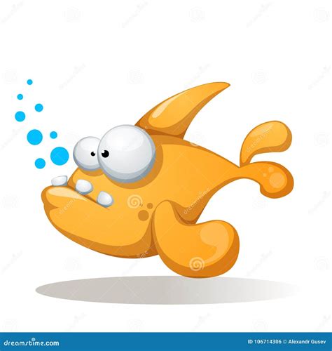 Crazy, Funny, Cute Fish - Cartoon Character Illustration. Stock Vector - Illustration of ...