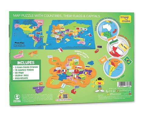 World Map Puzzle with Countries, Their Flags and Capitals (78 Pieces ...