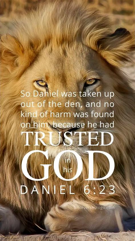 Lion’s Den Daniel 6:23 – Encouraging Bible Verses