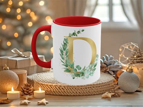 Christmas Mugs, Mug With Name, Initial Gift, Personalized 11oz Ceramic ...