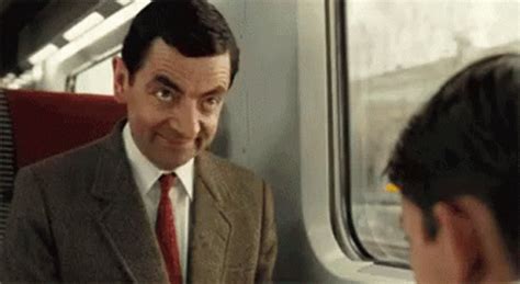 Shake My Head Mr Bean GIF - Shake My Head Mr Bean Train Ride - Discover & Share GIFs