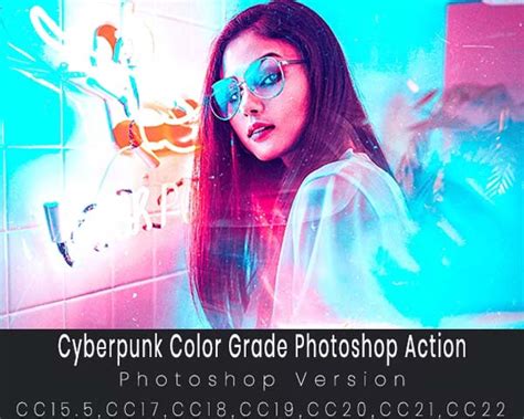 Graphicriver - Cyberpunk Color Grade Photoshop Action - Luckystudio4u