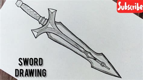 How to draw a sword easy step by step || Sword tattoo drawing - YouTube