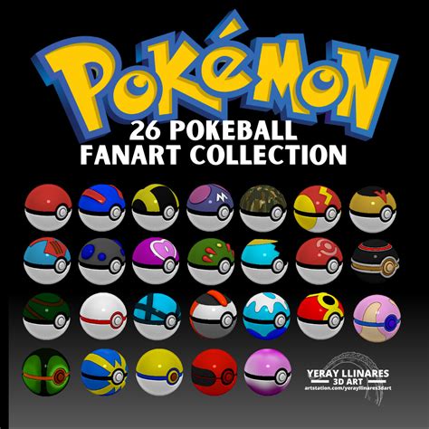 ArtStation - COMPLETE COLLECTION OF 26 POKÉMON POKÉBALLS