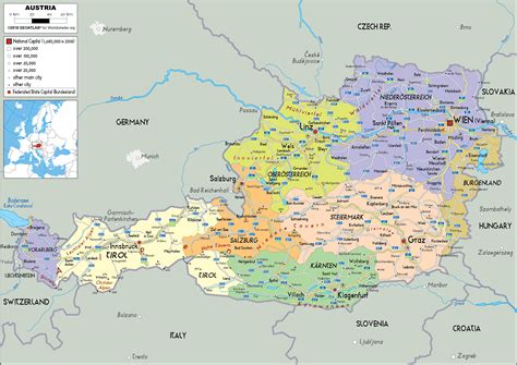 Austria Map (Political) - Worldometer