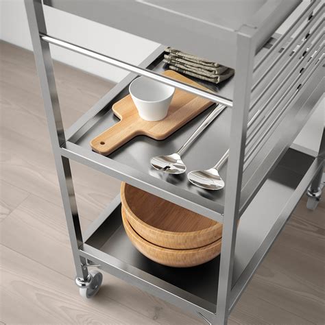 KUNGSFORS Kitchen cart, stainless steel - IKEA